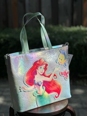 Ariel iridescent Tote Bag with Flounder & Sebastian 2026
